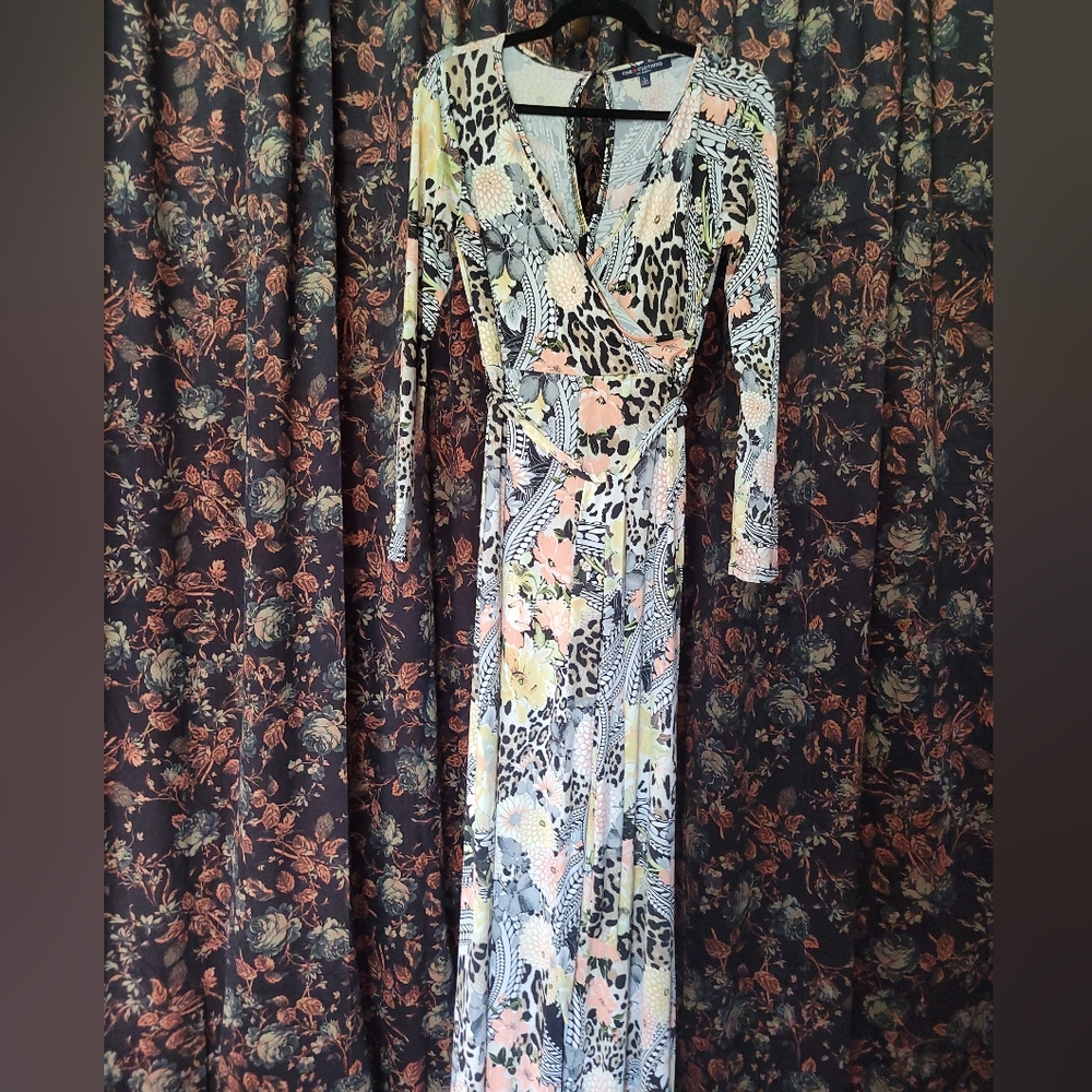 Jumpsuit, Size L, One Clothing (brand), Floral Leopard Print Jumpsuit, Large - Picture 2 of 4